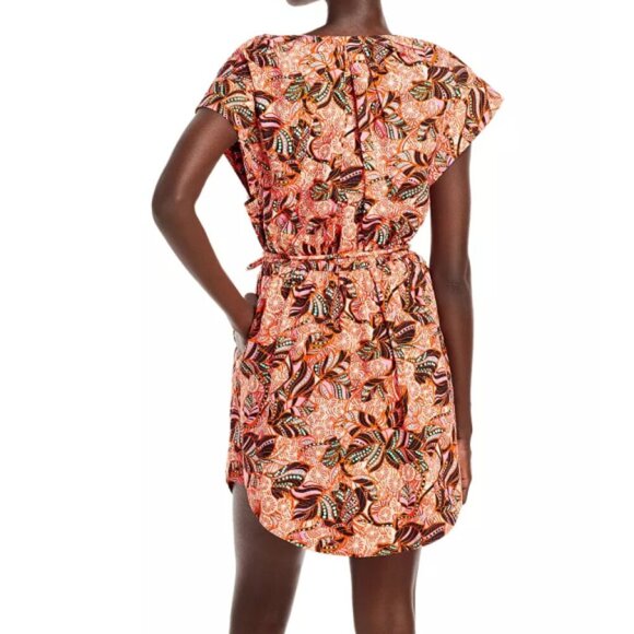 A.L.C. 'Alice' Printed Cotton Mini-Dress, Orange/Rose Multi - Picture 4 of 7